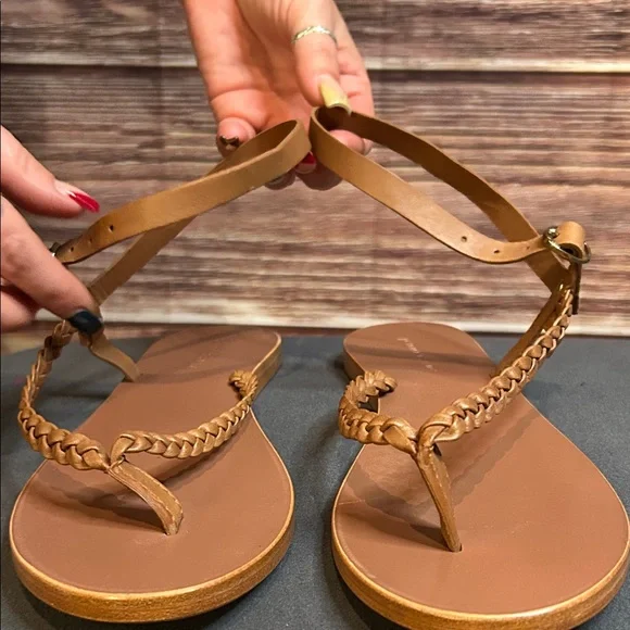 NWOT Jenni Kayne Genuine Leather Braided Tan Sandals | Size 41 / 10 - Picture 7 of 11